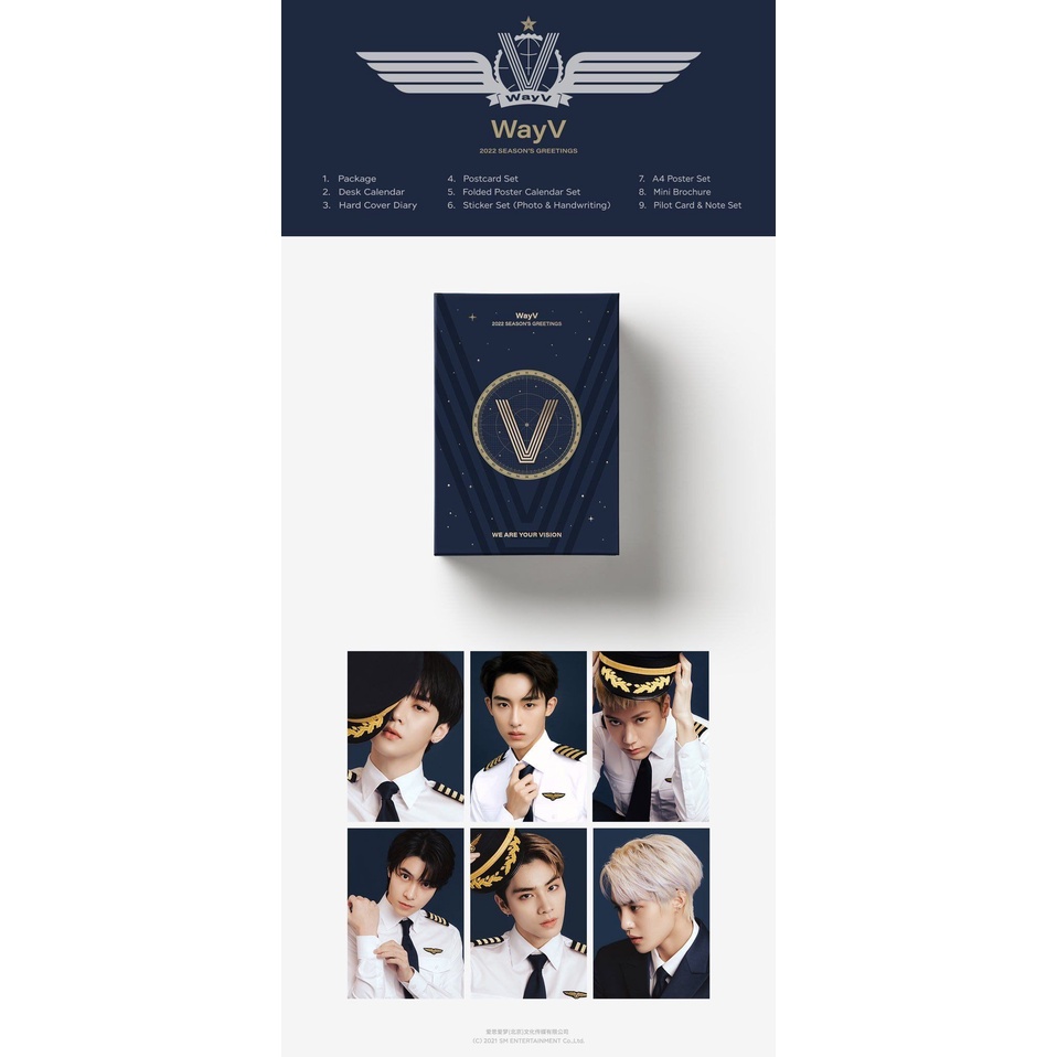 [DP] OPEN PRE-ORDER PO Sharing Season's Greetings WayV 2022 SG22 KTOWN4U desk calendar hard cover di