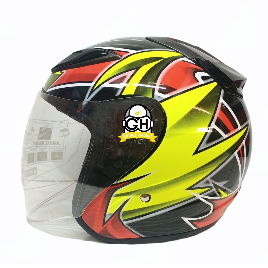 HELM NVR R-26 TUNDER BLACK HALF FACE SINGLE VISOR HELM MURAH SNI HELM DEWASA DJMARU GALAXY R6 R1