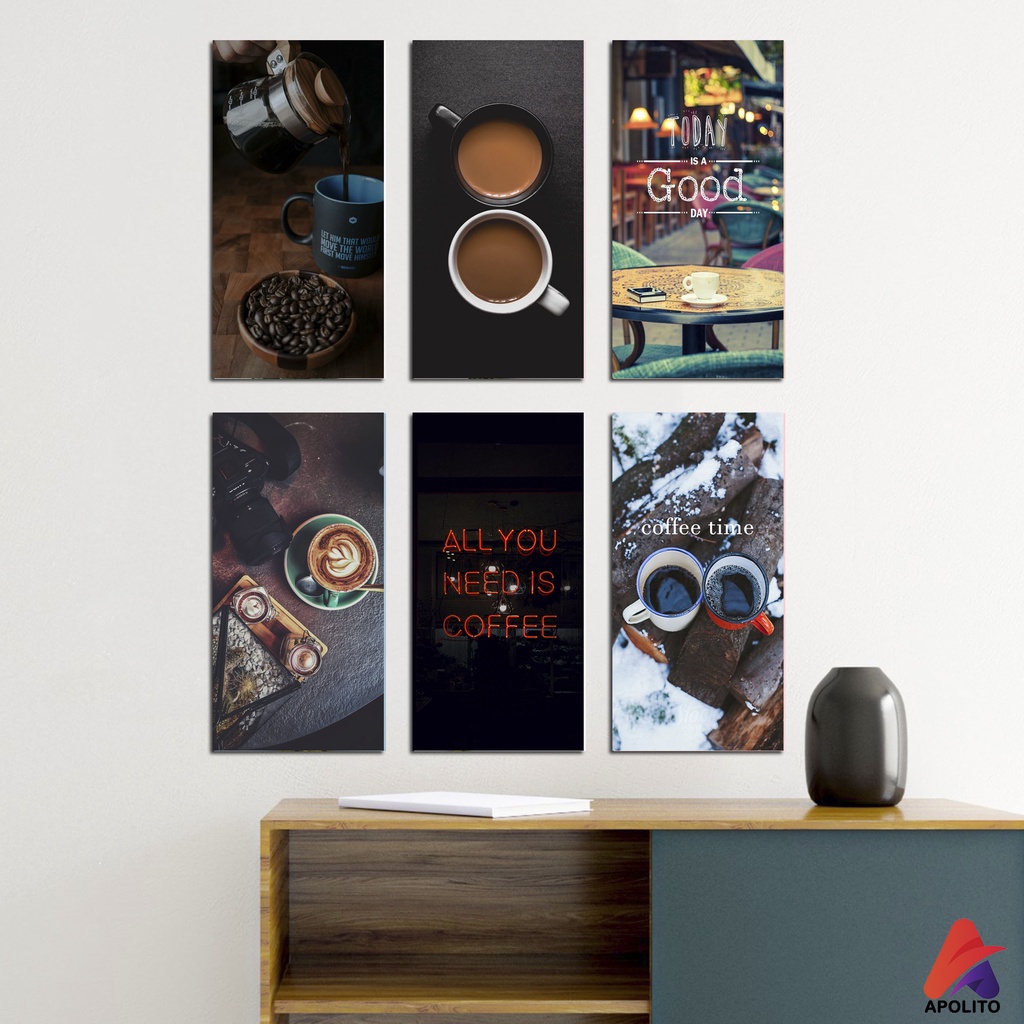APOLITO ( 10X20 CM )HIASAN DINDING COFFE WALLDECOR PAJANGAN DINDING HIASAN KAYU COFEE KOPI