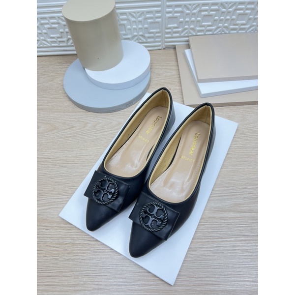 sepatu flat shoes wanita terbaru kekinian pesta LOUISDEAR sepatu flat bahan dove B61