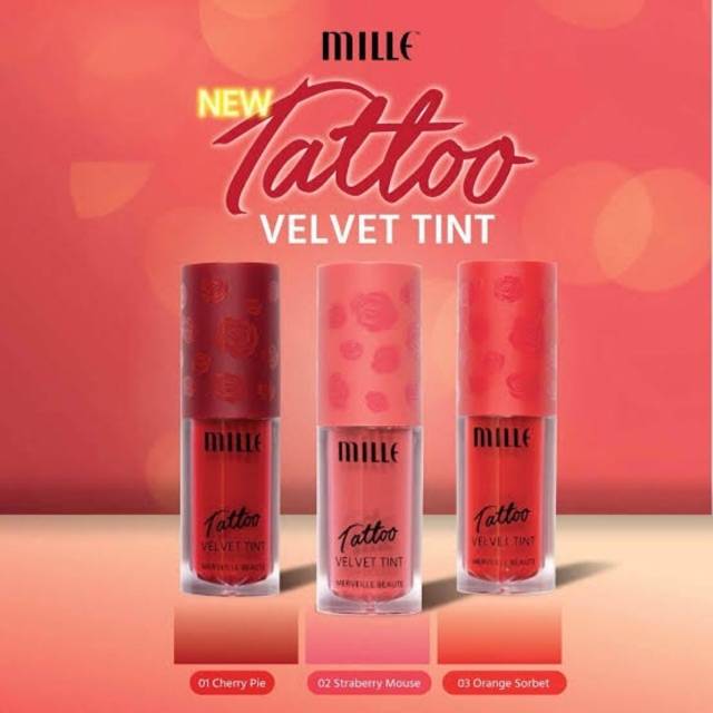 MILLE Tattoo Velvet Tint &amp; Super Jelly Tint Merveille Beaute Thailand / Lip / Lipstick / Matte