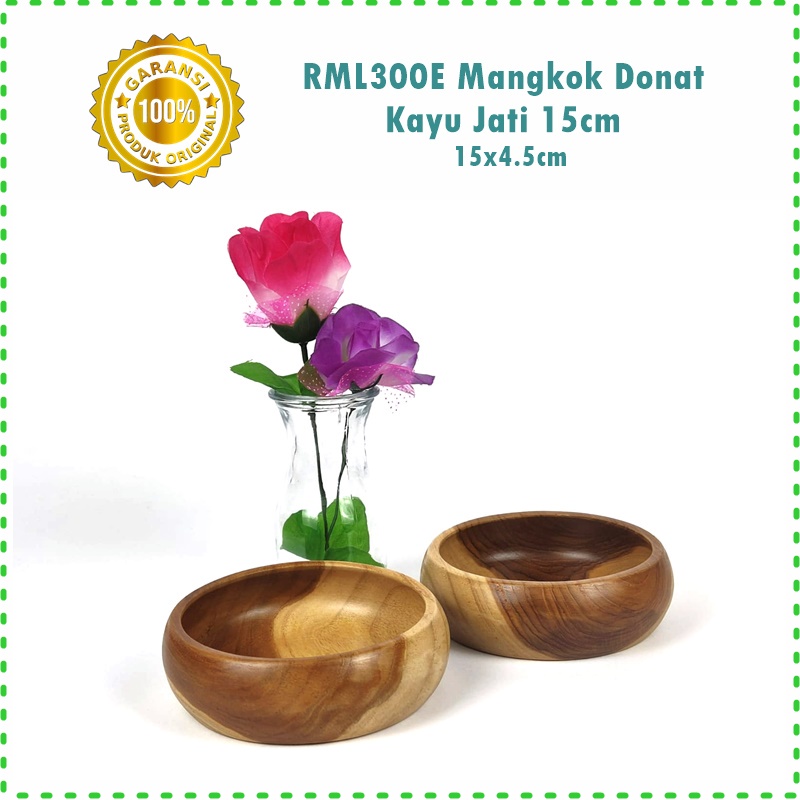 Mangkok Donat Bulat Kayu Jati