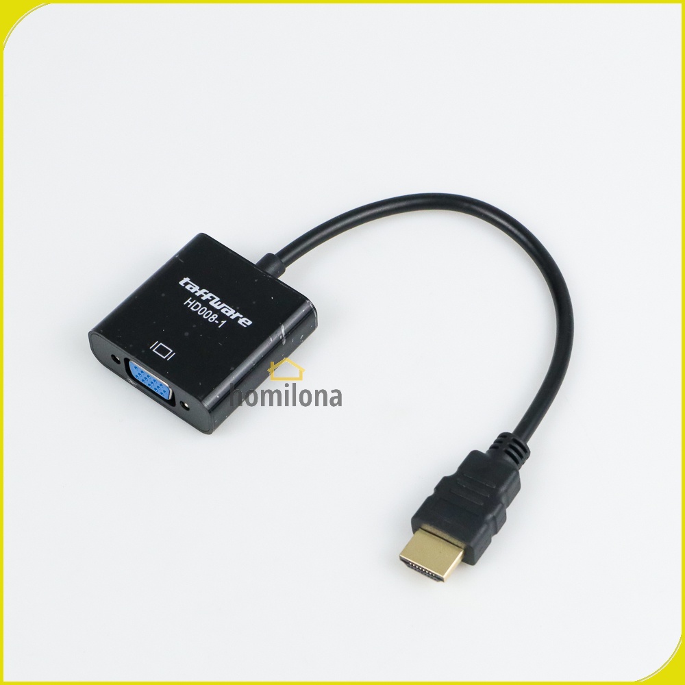 Adapter HDMI ke VGA Female dengan Audio - Taffware HD008-1 - Black White