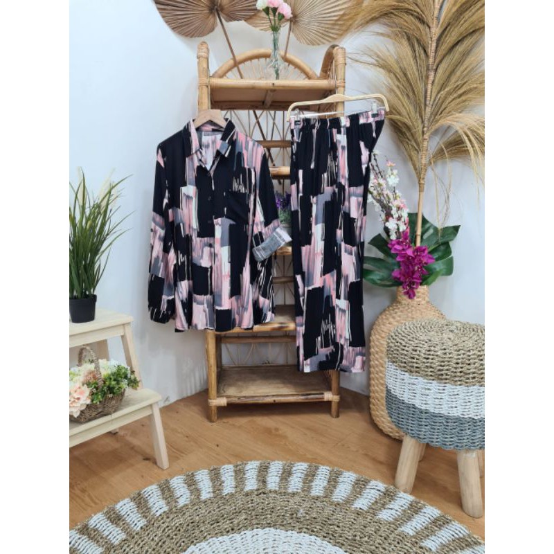 Setelan Celana Panjang Tyedie Katun Rayon