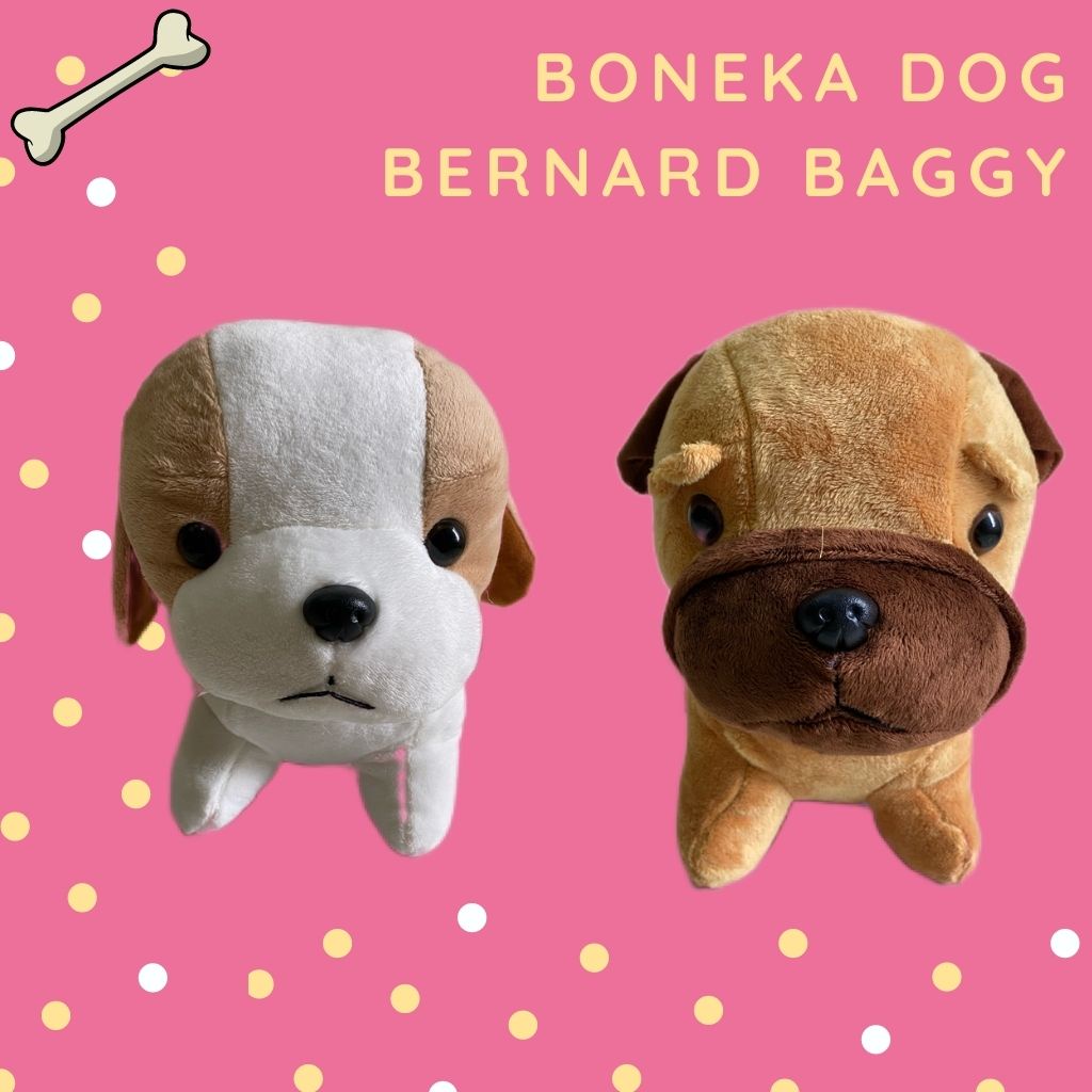 BONEKA DOG BERNARD BAGGY 25CM | MAINAN ANAK BONEKA ANJING LUCU GEMES MURAH KADO ULTAH