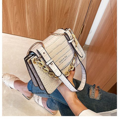 BJ61383 - BEIGE/BLACK/BROWN/PINK/RED - TAS SLEMPANG KULIT CROCO WANITA IMPORT TAS WANITA FASHION IMPORT MODIS ELEGAN TERMURAH TERLARIS TERBARU BAGSTORE JAKARTA TAS BATAM ZCJ1383