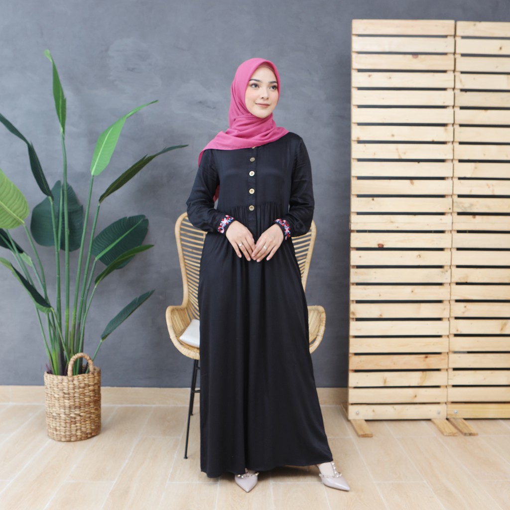 AYASOFYA BORDIR SERIES MOM by Hagia Indonesia @hagia_id / GAMIS bahan rayon silk