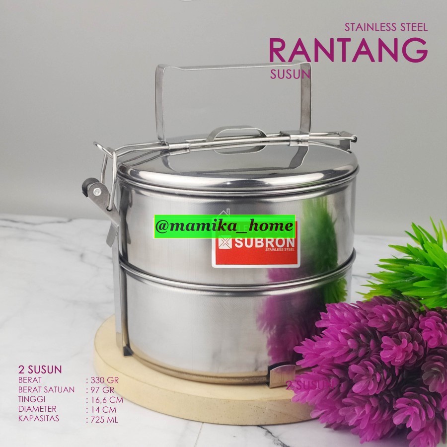 Rantang Stainless 2 susun diameter 14cm tempat bekal makan