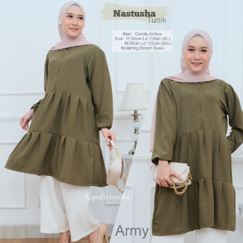 PROMO NASTUSHA TUNIK REMPEL CRINKLE AIRFLOW JUMBO LD 95,100,110,120&amp;130 (M,L,XL,XXL,XXXL)