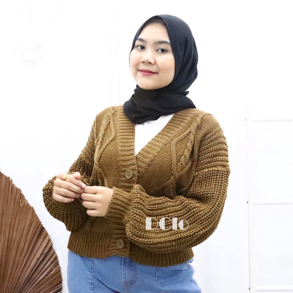 Crop Cable Cardy - Cardigan Rajut Kepang 3 Get Premium Tebal Oversize - Olivia Kardigan Rajut Wanita Remaja Terbaru Beraneka Warna 2022 - Sweater Korean Style Model Kekinian - Outer Knit