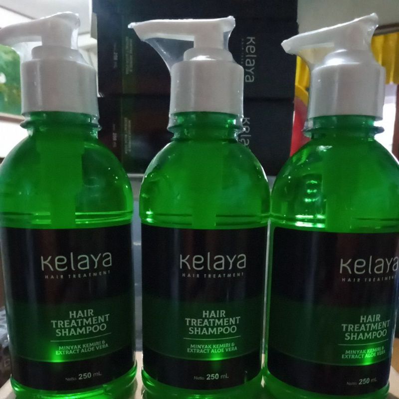 Shampo KELAYA HAIR TREATMENT SHAMPOO perawatan rambut rontok 250 ml ORIGINAL paket Komplit hair serum minyak kemiri-Bayar 2 dpt 3