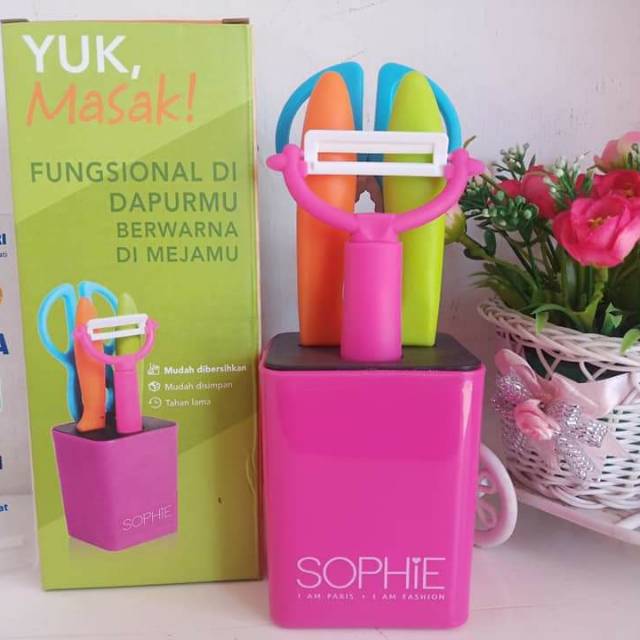 Pisau serbaguna cutting set multicoloure promo sunday sophie martin paris