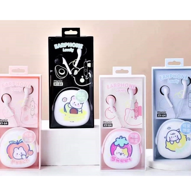 [XY-64] Headset Earphone Motif Lovely Fruits Animals / Wadah Earphone Kartun Hewan Buah-buahan Lucu