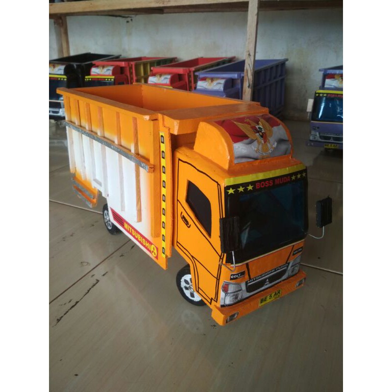 Besar Truk oleng mewah diecast miniatur mobilan kayu