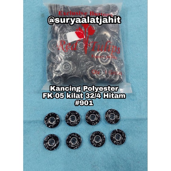 Kancing Polyester 32/4 FK-05,(2cm) mengkilat bagus =rp.60.000/144pcs