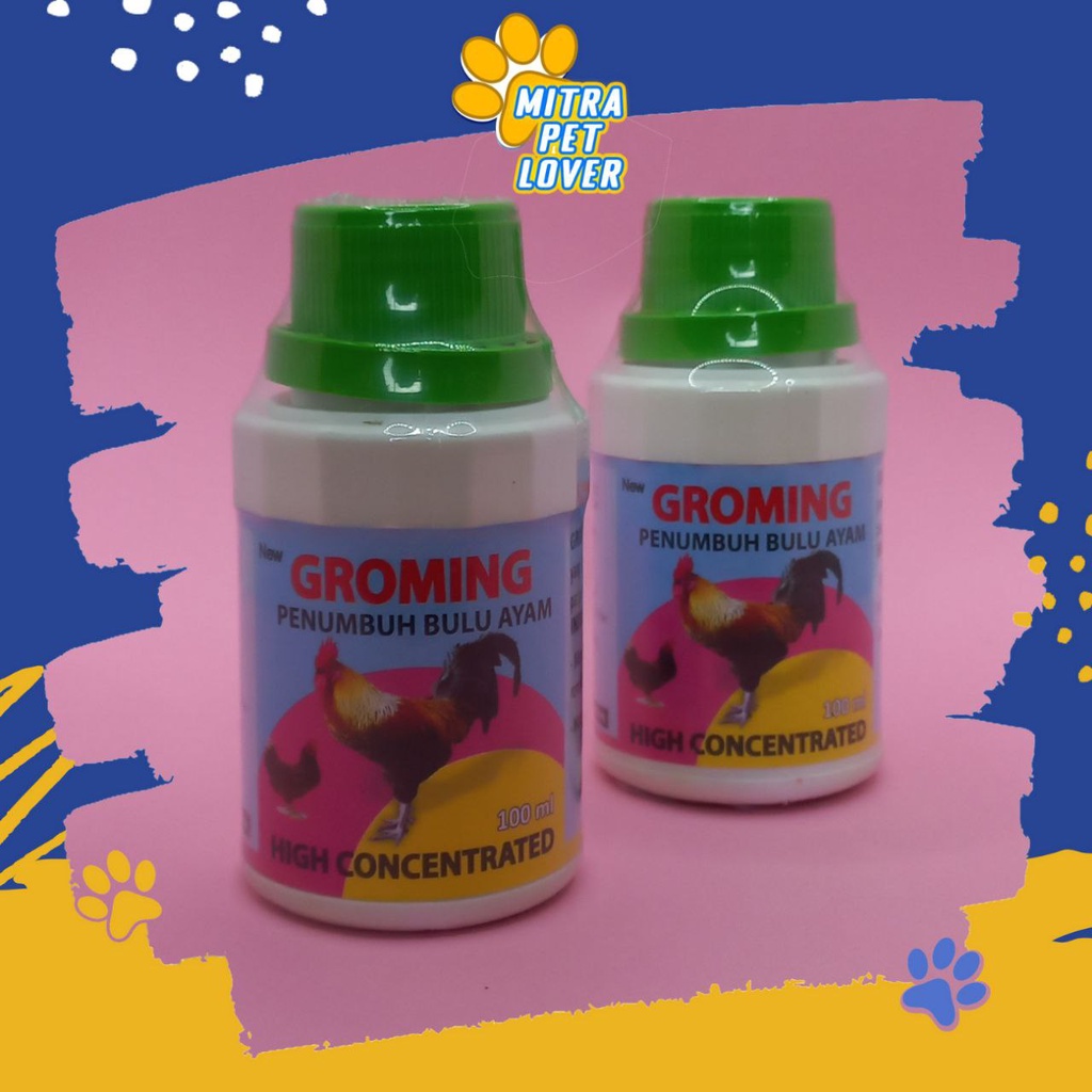 SUPLEMEN PENUMBUH BULU AYAM - GROMING 100 ML ORIGINAL - MEMPERCEPAT PERTUMBUHAN BULU AYAM CHICKEN YANG RONTOK - MENGHALUSKAN MENGUATKAN BULU UNGGAS - MURAH ASLI GARANSI KUALITAS - PET ANIMAL VETERINARY TAMASINDO OBAT &amp; VITAMIN TERNAK HEWAN MITRAPETLOVER