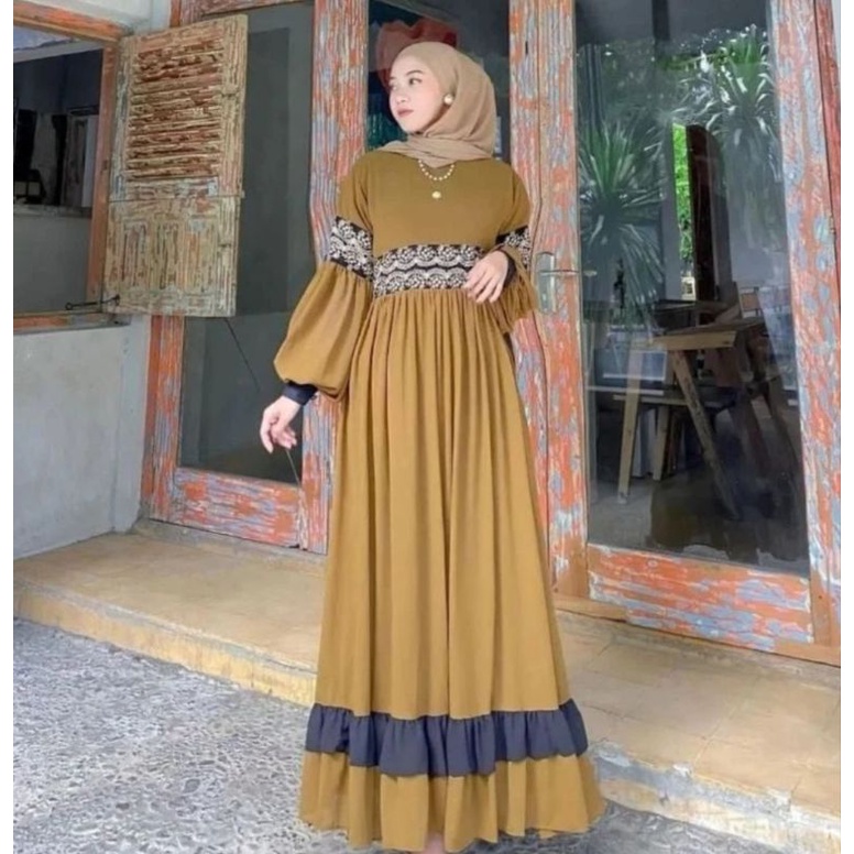 MIDI combi drees gamis wanita terbaru termurah premium