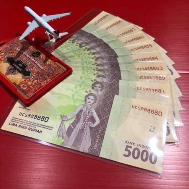 Uang nomer seri cantik 888888 10lembar beserta jajarannya