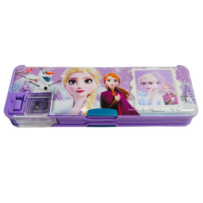 Kotak Pensil Kalkulator Serutan Motif Pony Frozen BTS BT21 Unicorn  Avengers Spiderman-FROZEN
