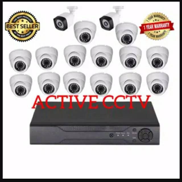 PAKET KAMERA CCTV 16 CHANNEL 3MP 720 TANPA KABEL