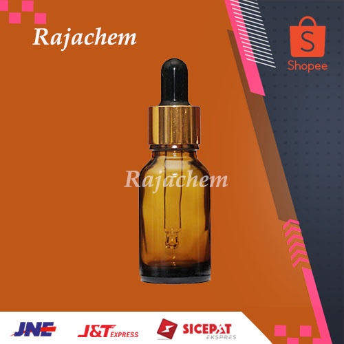 Botol Pipet Kaca Amber 15 ml Ring Gold Hitam