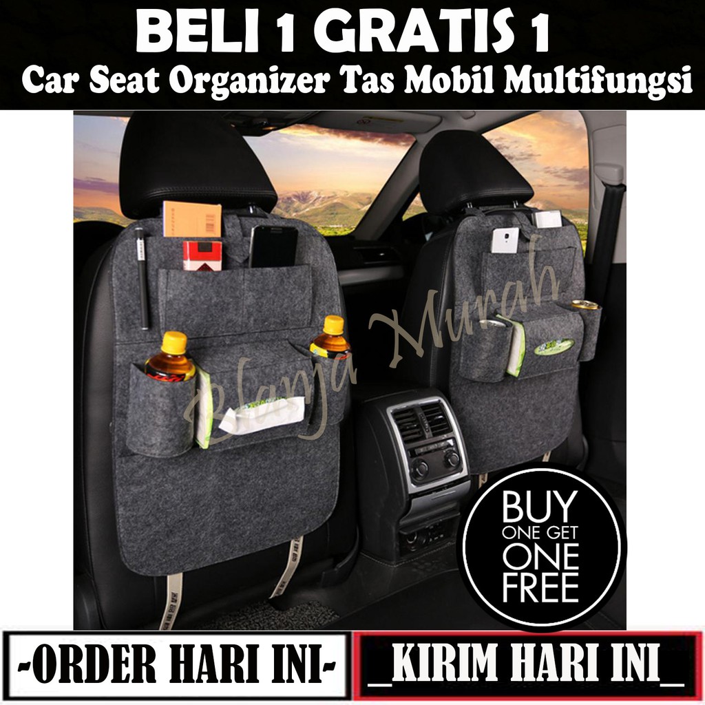 PAKET HEMAT 2PCS Buy 1 Get 1 FREE Car Seat Organizer Tas Mobil Multifungsi Dipasang Di Belakang Jok