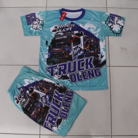 Stelan truck oleng bahan jersey/baju truck oleng size 4-20