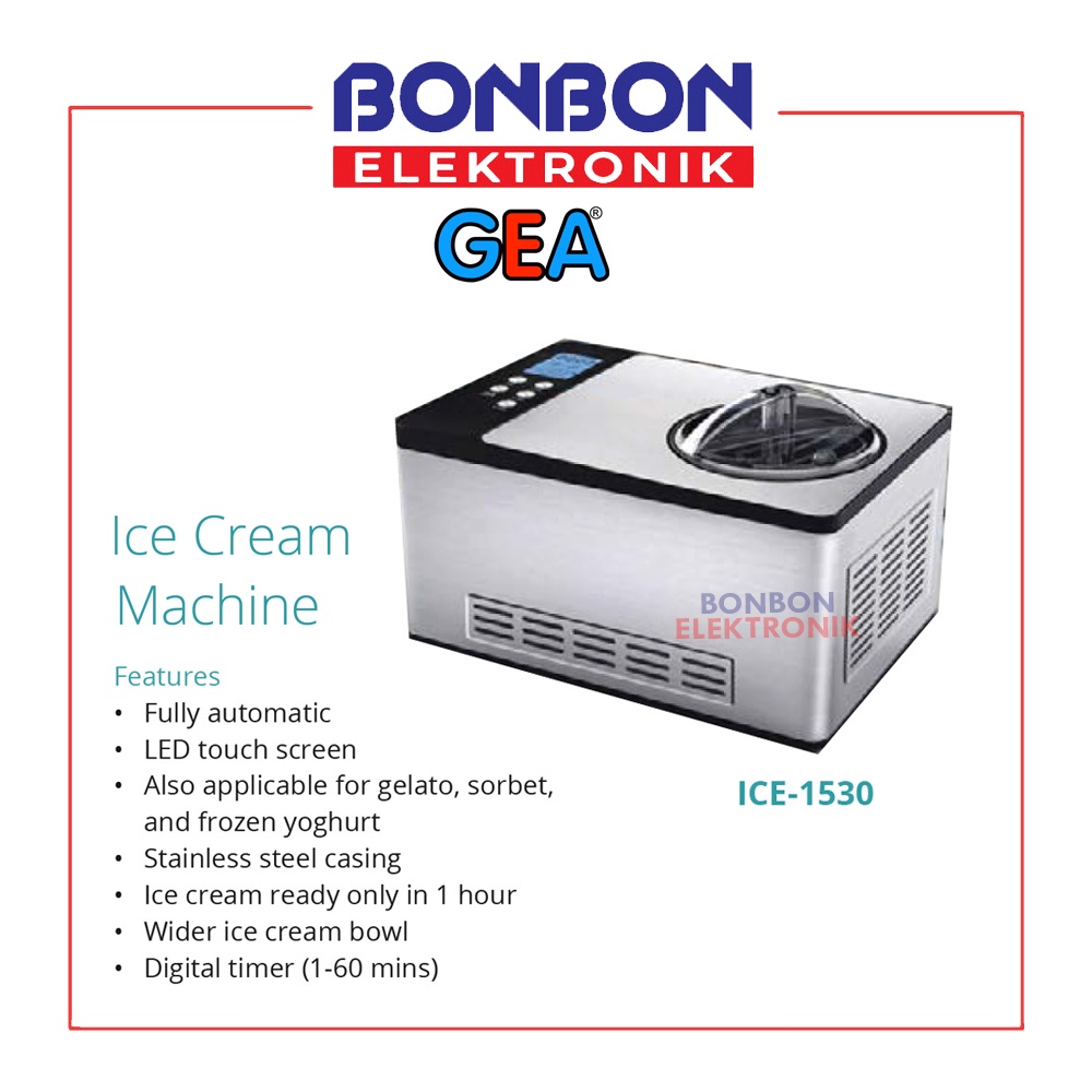 GEA Hard Ice Cream Machine ICE-1530 / Mesin Pembuat Es Krim /Ice Maker