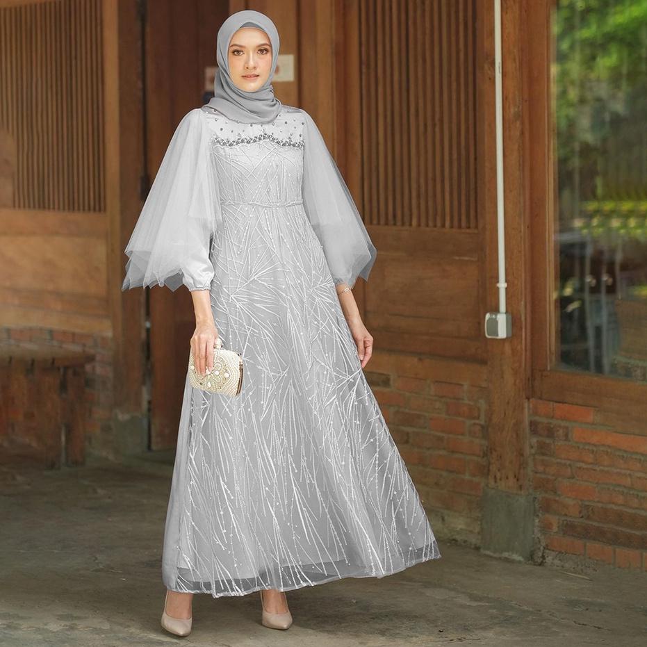 Terbaru.. READY JUMBO DAN ALLSIZE | BISA COD MAXI DRESS GAMIS BROKAT LUNA MELA DRESS BRUKAT TULLE KE