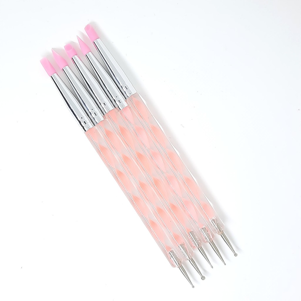 Brush Dual dotting silicone spiral set Nail Art tools