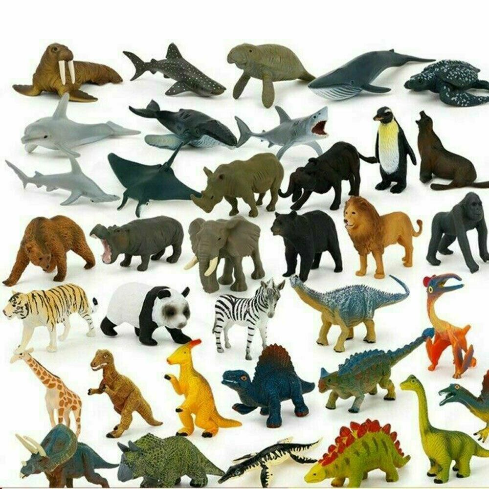 12pcs Kids Toys Small Plastic Figures Sea Zoo Animal Safari Set Wild Ocean Model