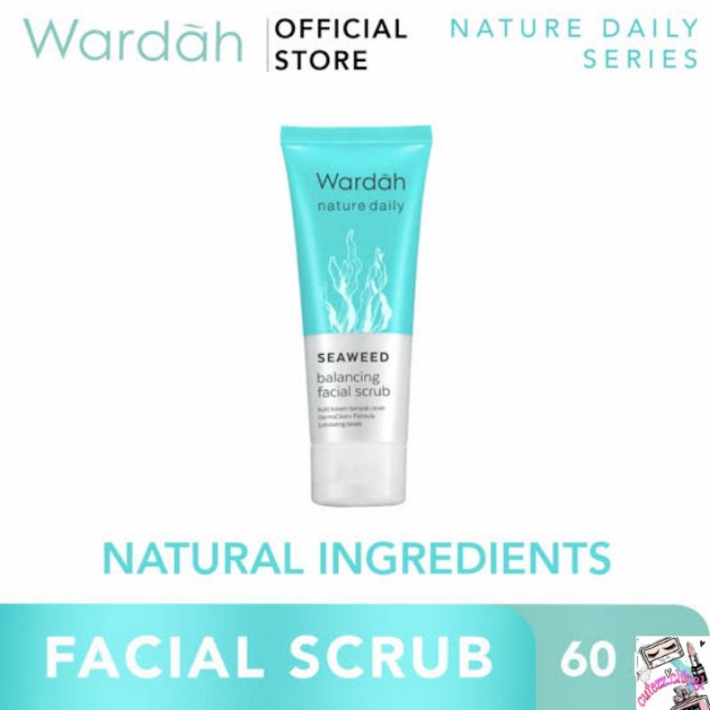 ☃️Cutezz_ching1☃️Wardah Nature Daily Seaweed Balancing Facial Scrub 60ml