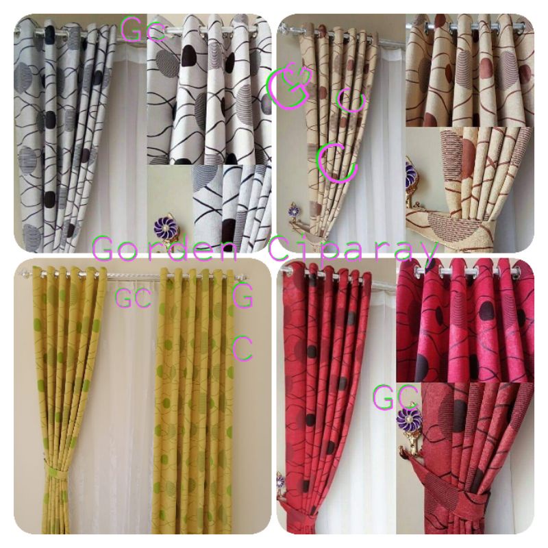 Gorden Poni Atas Pintu Poni Gorden Motip Polkadot Lebar 140 X T 40Model Ring