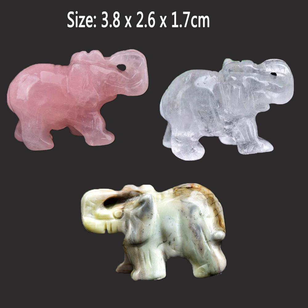 Populer Quartz Elephant Stone Dekorasi Meja Patung Patung Koleksi