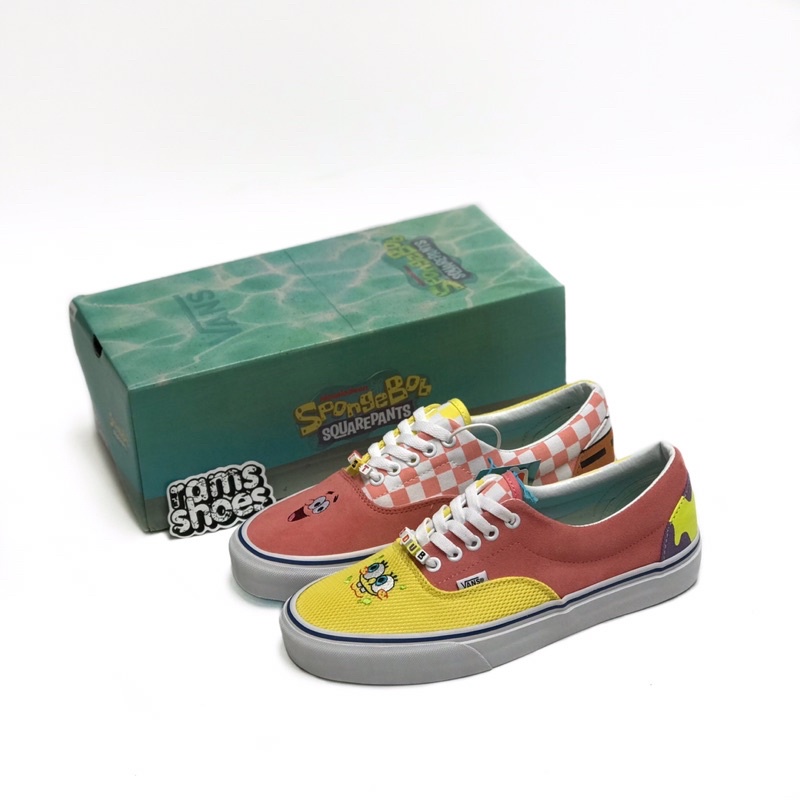 vans era x spongebob best buds best friends - pink yellow