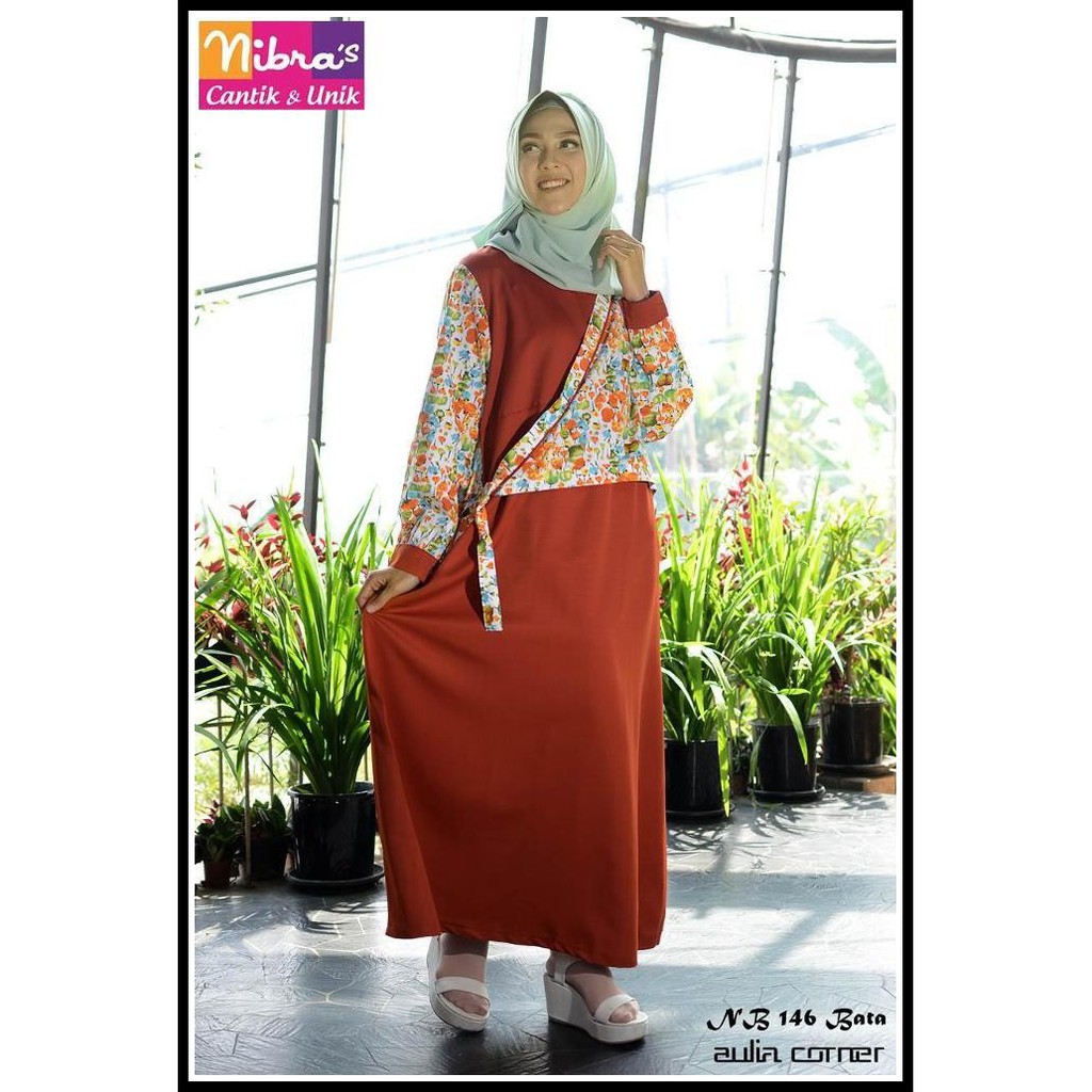 Gamis Murah Nibras NB 146 Bata Baju Wanita Terbaru Model Baju Gamis
