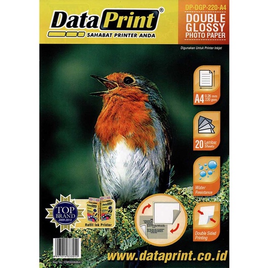 Kertas Foto A4 Data Print Double Glossy Photo Paper A4 220 gsm 20 Sheets