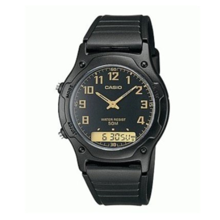 [COD] JAM TANGAN PRIA CASIO ANALOG STRAP KARET HITAM AW-49H ORIGINAL GARANSI KOTAK KADO KEREN NEW