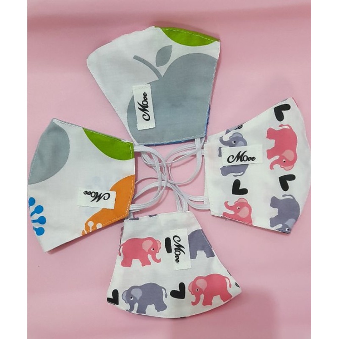 Masker Anak Kain Duckbill Motif karakter lucu earloop