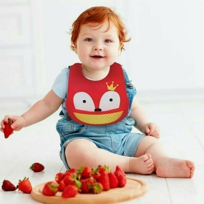 BABYSAFE Silicone Bibs Slabber Makan Bayi Silikon Baby Safe Celemek