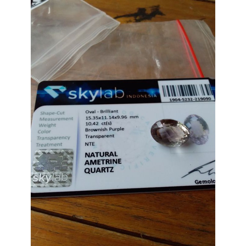 Natural Ametrine Quartz with memo skylab