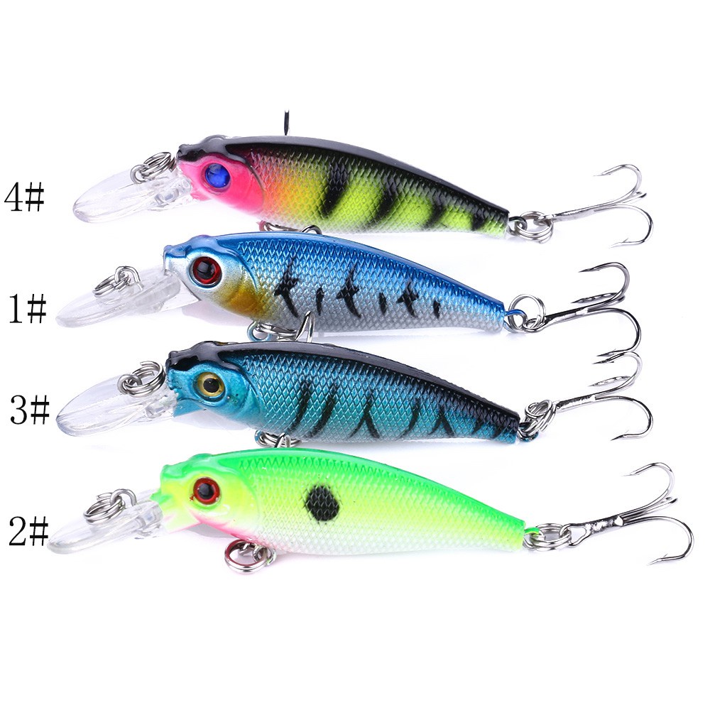 Hengjia 4Pcs Umpan Pancing Hard Bait Bentuk Ikan Imitasi Ukuran 6.5cm 5g