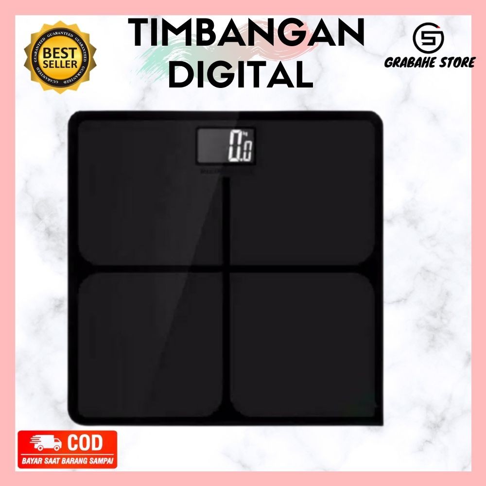 (COD) TIMBANGAN BADAN DIGITAL 180KG HITAM - PENGUKUR BERAT BADAN DIGITAL