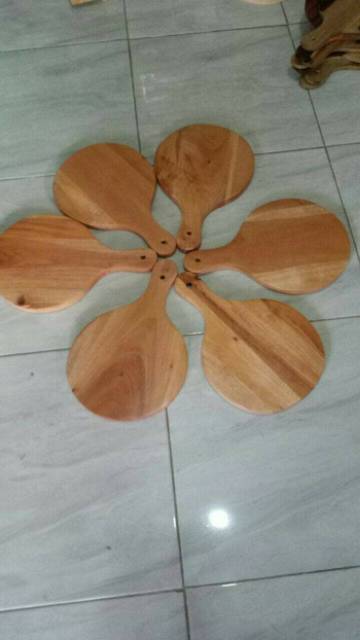 Talenan / Telenan / Telnan Kayu mahoni diameter 21cm / Wooden Cutting Board / Talenan Pizza