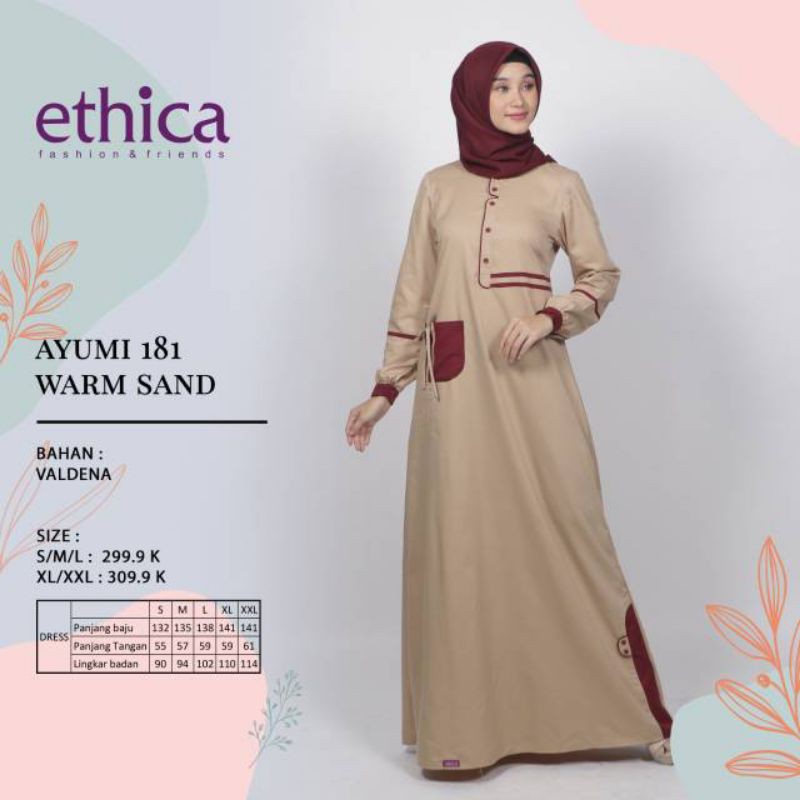 Gamis Ethica Ayumi 181 Warm Sand XL