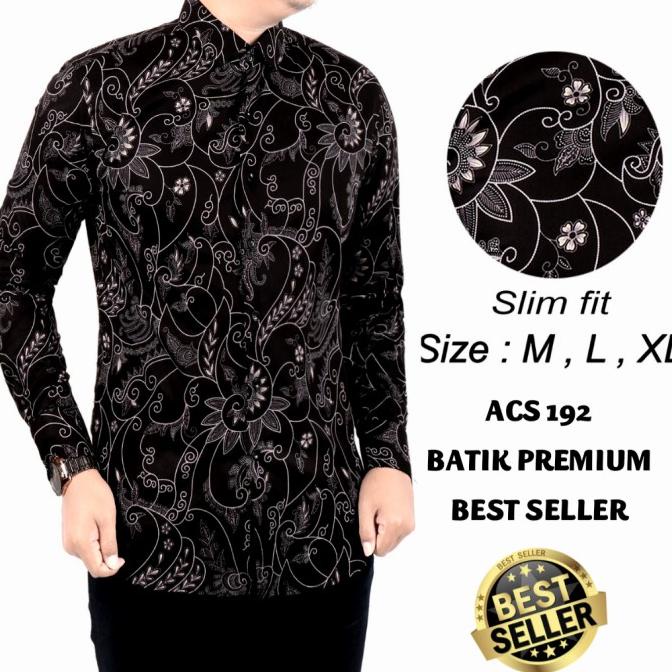 KEMEJA BATIK PRIA SLIM FIT / BAJU BATIK PRIA SLIM FIT ACS192