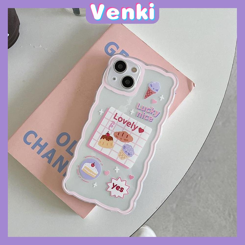 iPhone Case Silicone Soft Case Clear Case Wave Non-Slip Shockproof Camera Cover Protection Cute Cake Compatible For iPhone 13 Pro Max iPhone 12 Pro Max iPhone 11 iPhone7 Plus