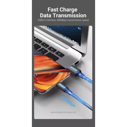 [0.25M] Vention Kabel USB to USB Type C Fast Charging 5A - Tipe COR