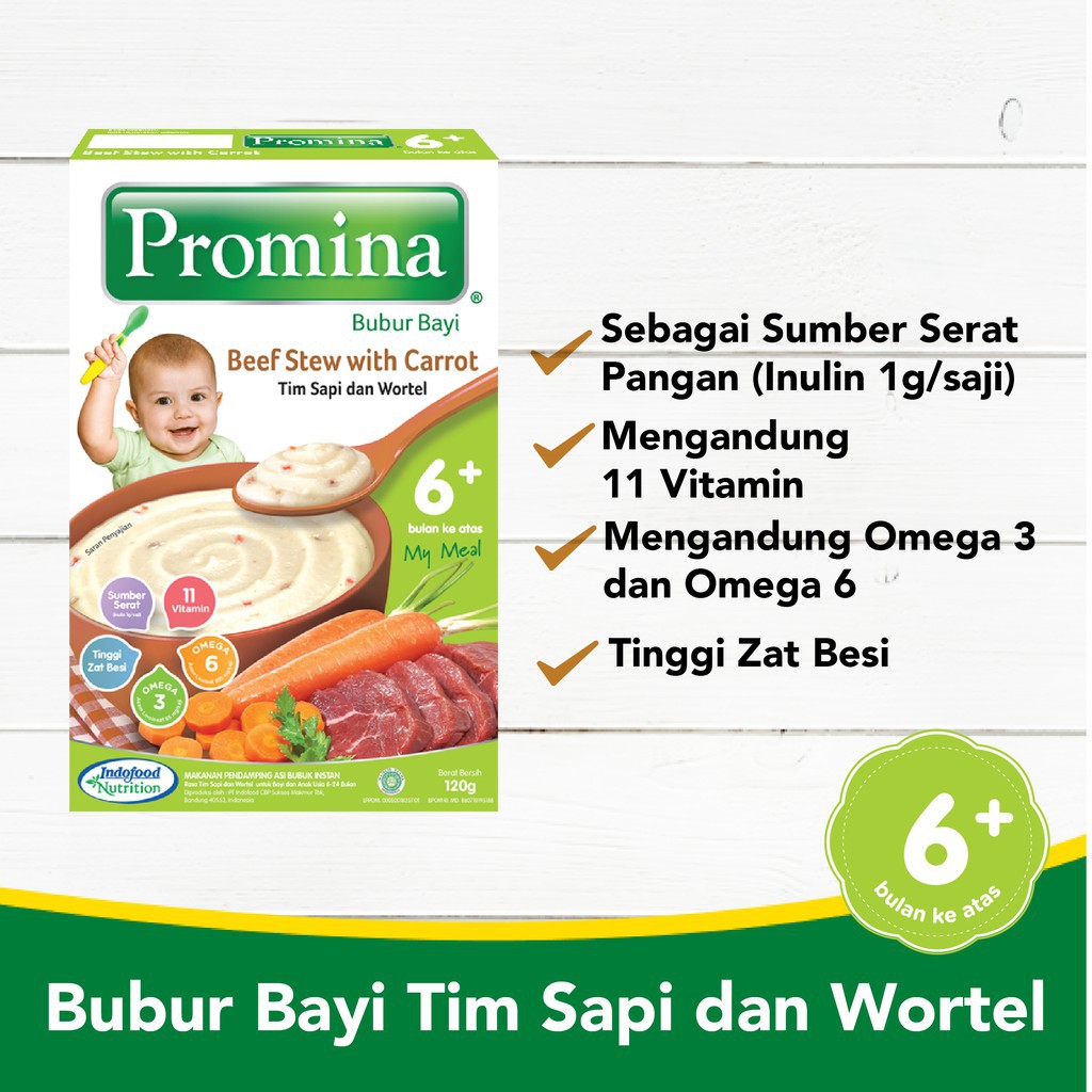 PROMINA BUBUR BAYI TIM SAPI &amp; WORTEL 120G