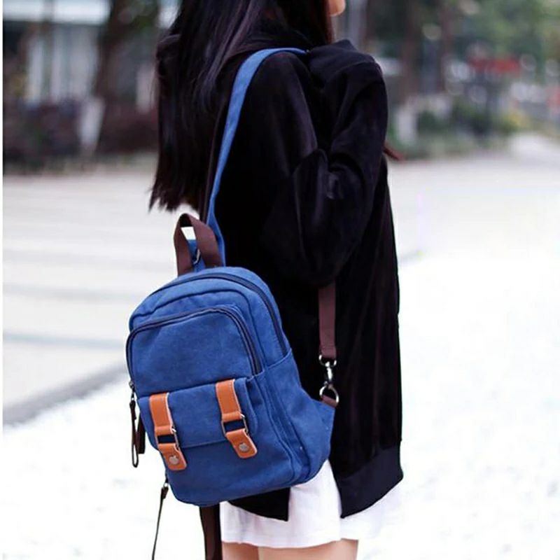 Tas Ransel Kecil Kanvas Mugu(Weist Bag-Gemblok Kecil-Tas Santai-Tas Mini-Tas Tablet-Tas Fashion)